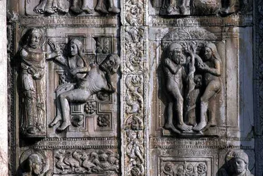 Detail from the south side of the west porch, c.1120-38